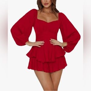 Red romper dress